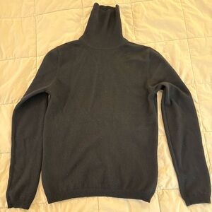 Lord & Taylor Sweater Womens small Black Cashmere Cable Turtleneck Pullover